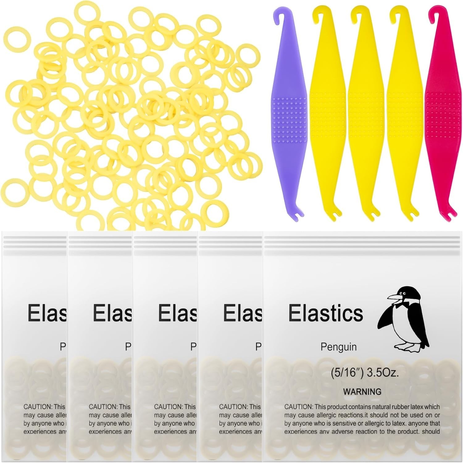 500 Pcs Orthodontic Elastic Rubber Bands, 3.5 Ounces Heavy Dental Rubber Trac…