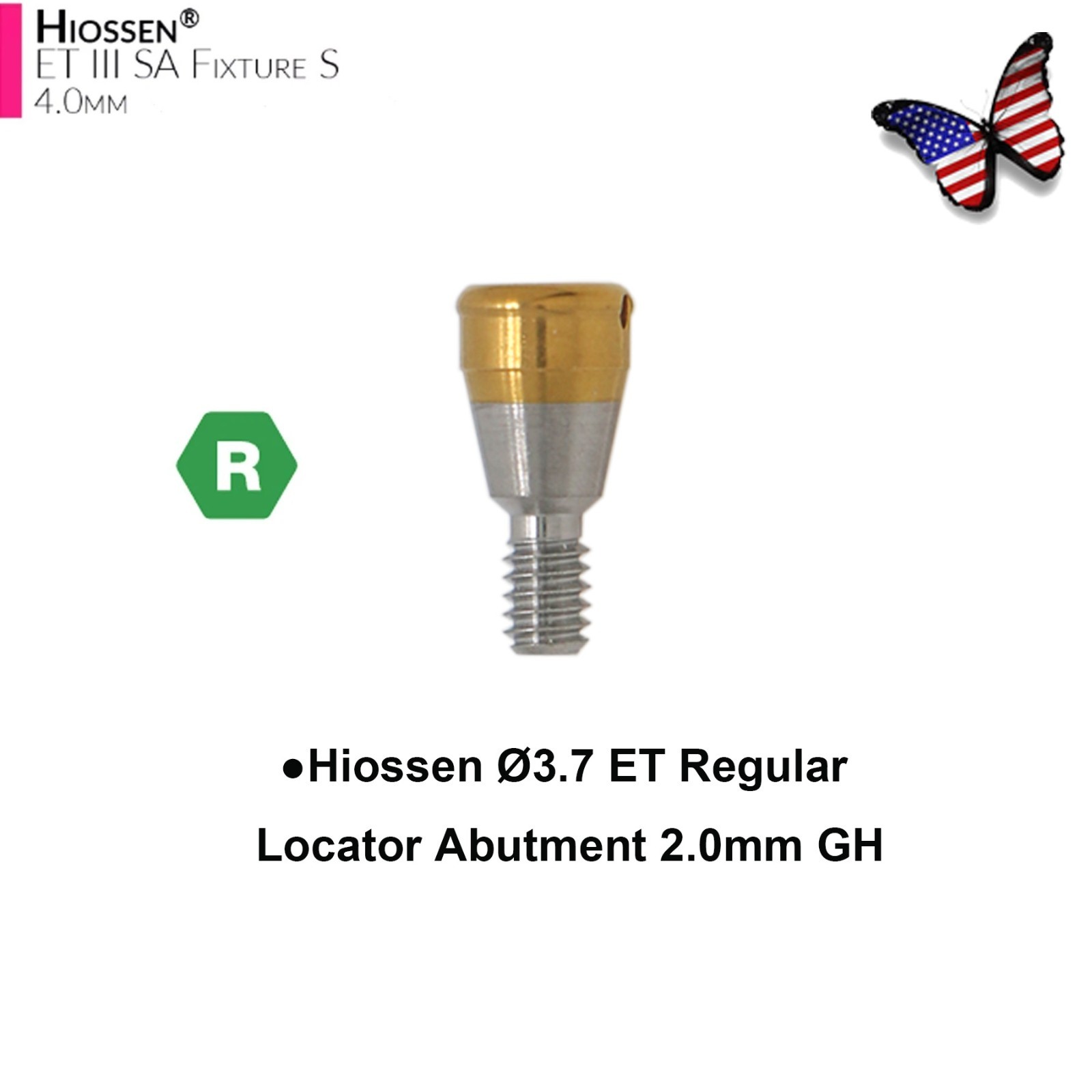 US Locator Overdenture Abutment & Male Cap Inserts Kit for Hiossen R/M Platform