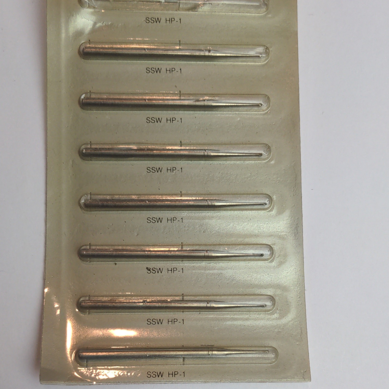 SS White Carbide Bur HP Long Straight Shank HP-1 for Dental Lab (7 burs)