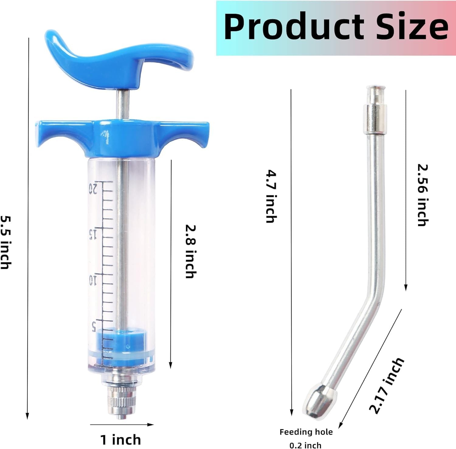 CIETER 20ml Blue Drench Nozzle for Goats Cattle Sheep
