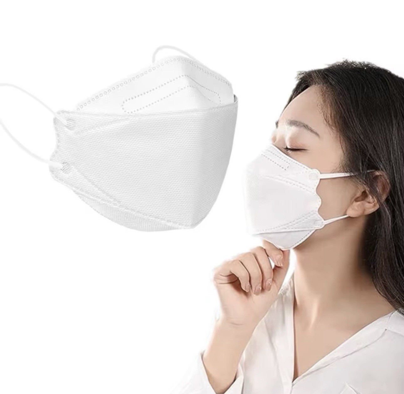 White KN95 Protective 5 Layer Face Mask BFE 95% Disposable KN95 Mask 50 PCS