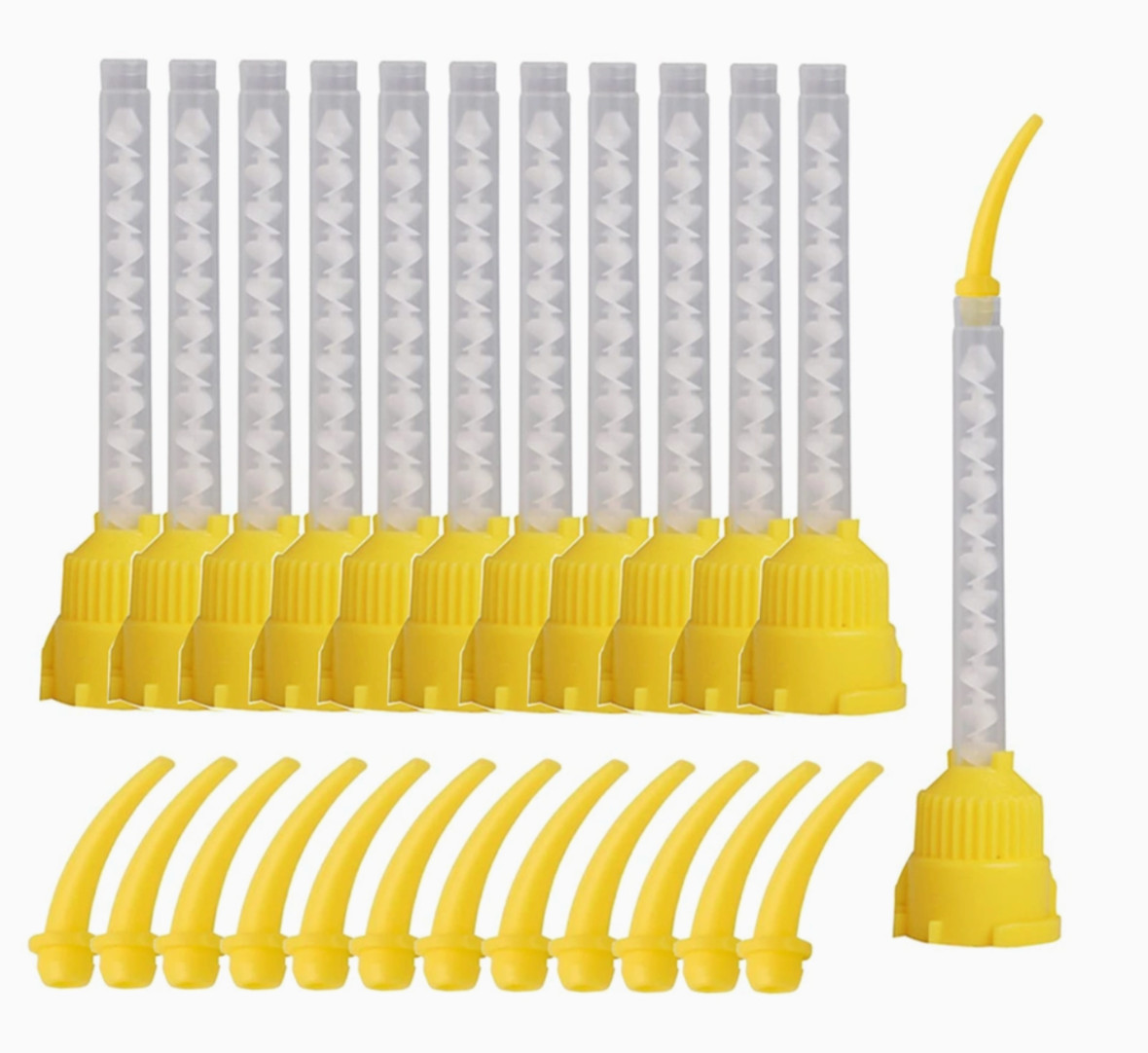 Dental Impression Mixing Tips for Dental Yellow Banana tips 50Pcs