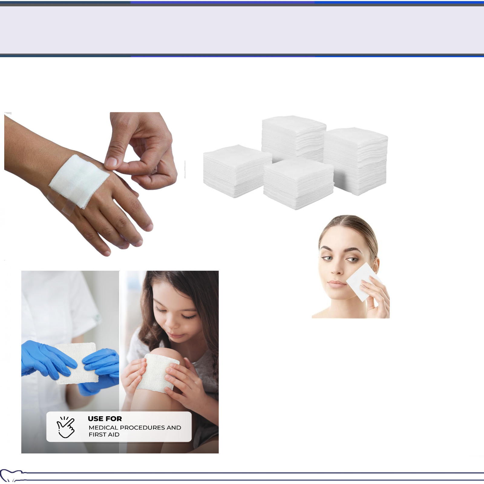 2×2 Non Woven Gauze Sponges 4-Ply, Non-Sterile Cotton Dental Medical (600 Pack)