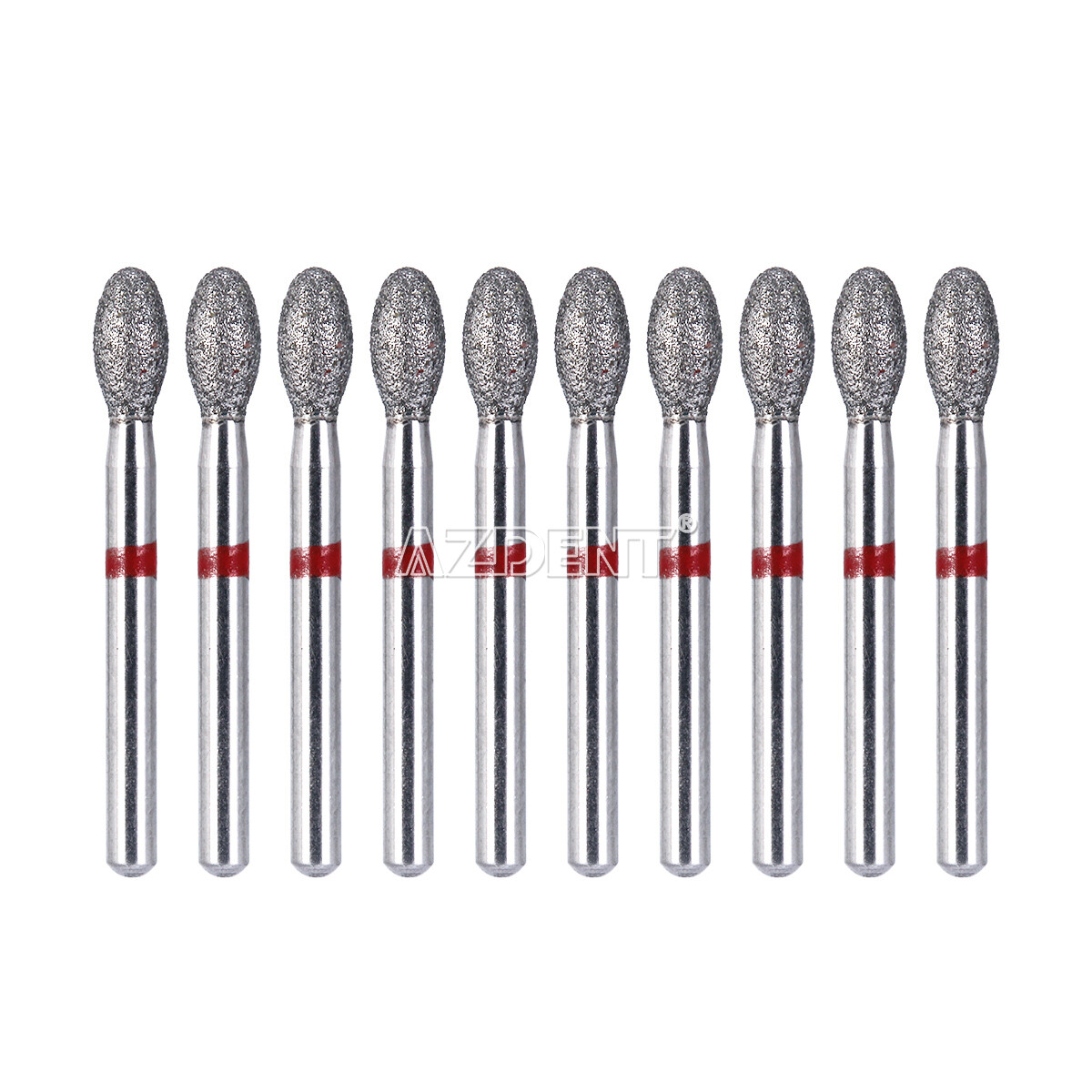 10Pcs/Pack Dental Dimond Burs Football #379-023F Fine Red Azdent
