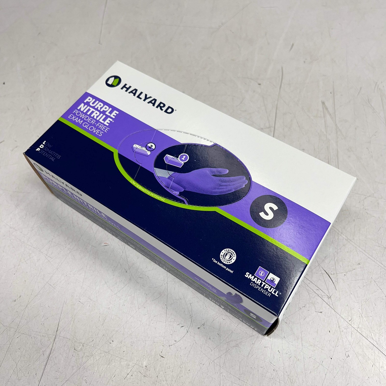 HALYARD (2 PACK, 100 EACH) Nitrile Exam Gloves Textured Fingertips Sz S 55081