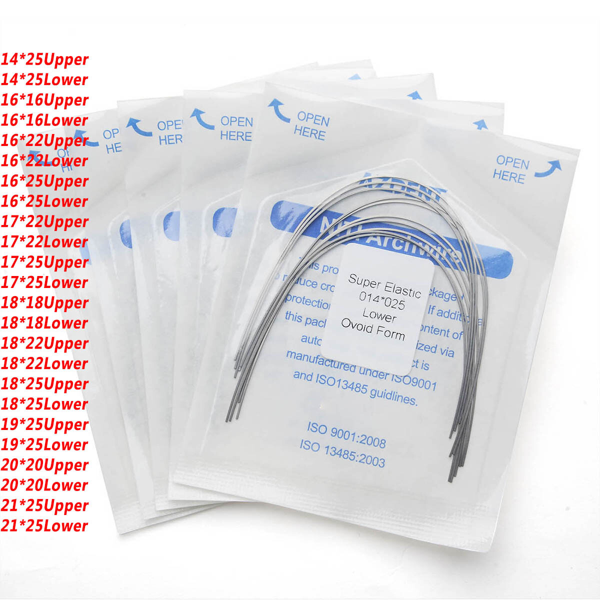 Dental Ortho Super Elastic Niti Arch Wires Rectangular Ovoid Form All Size