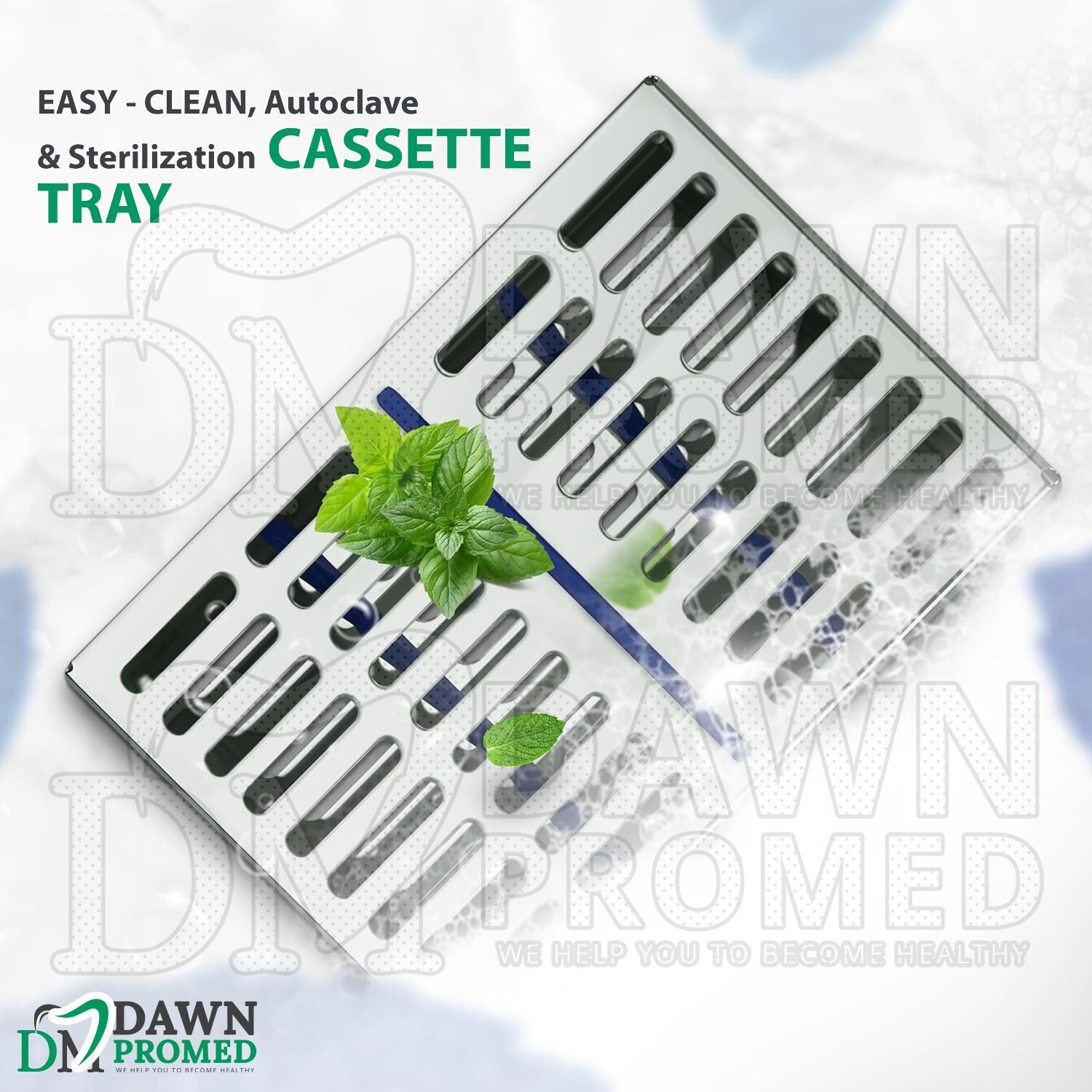 Dental Sterilization Cassette Autoclave Tray Box For 10 Instruments German Grade