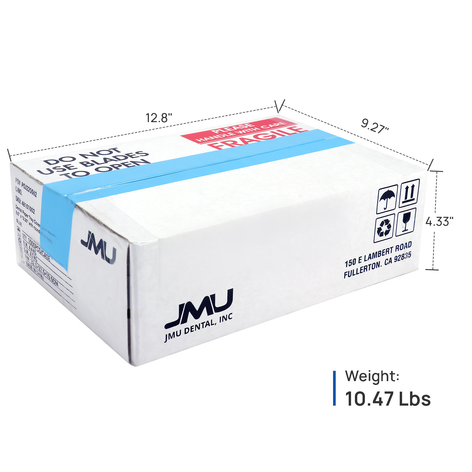 JMU Dental Medical Tray Paper Covers Size B (12.25″ x 8.5″) Disposable 1000/PCS
