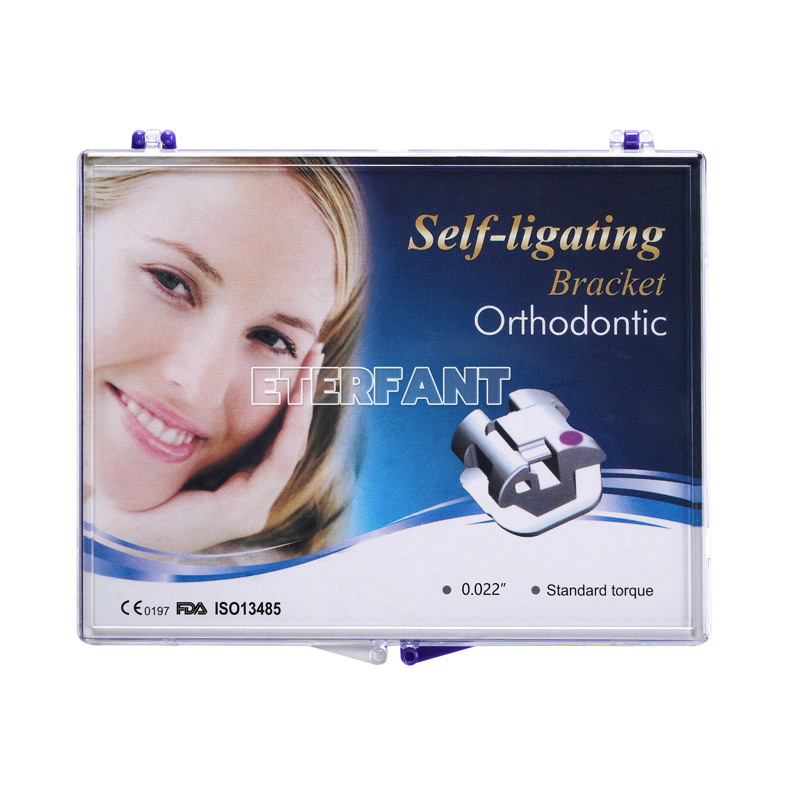 ETERFANT Dental Orthodontic Self-Ligating Bracket Braces Roth 022 345Hooks+Tool