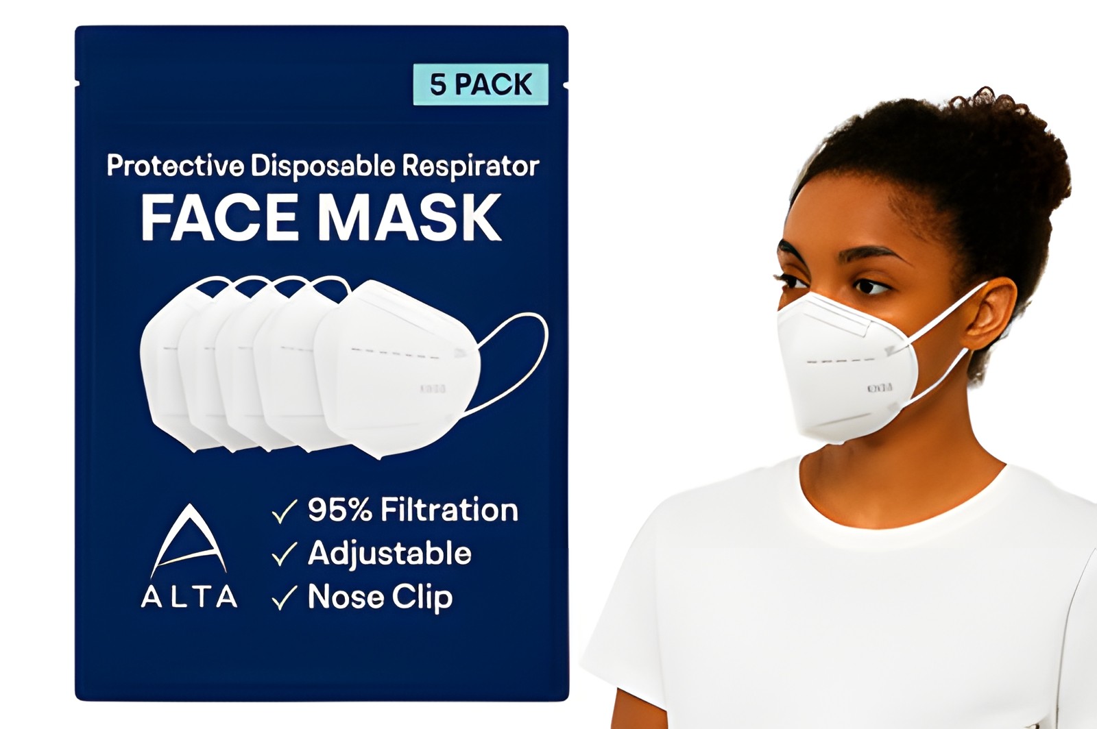 100-Pack KN95 Protective Disposable Face Masks 95% Filtration Earloop Breathable