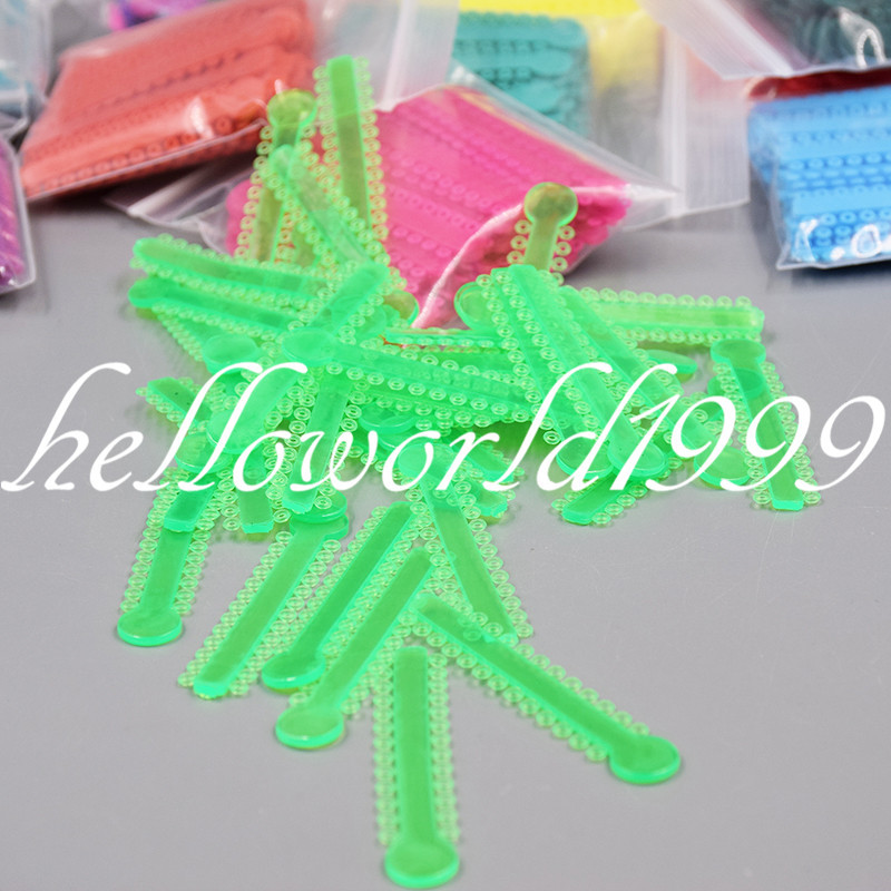 1 Pack 1008 Pcs Neon Green Dental Orthodontics Elastic Ligature Ties Rubber Band