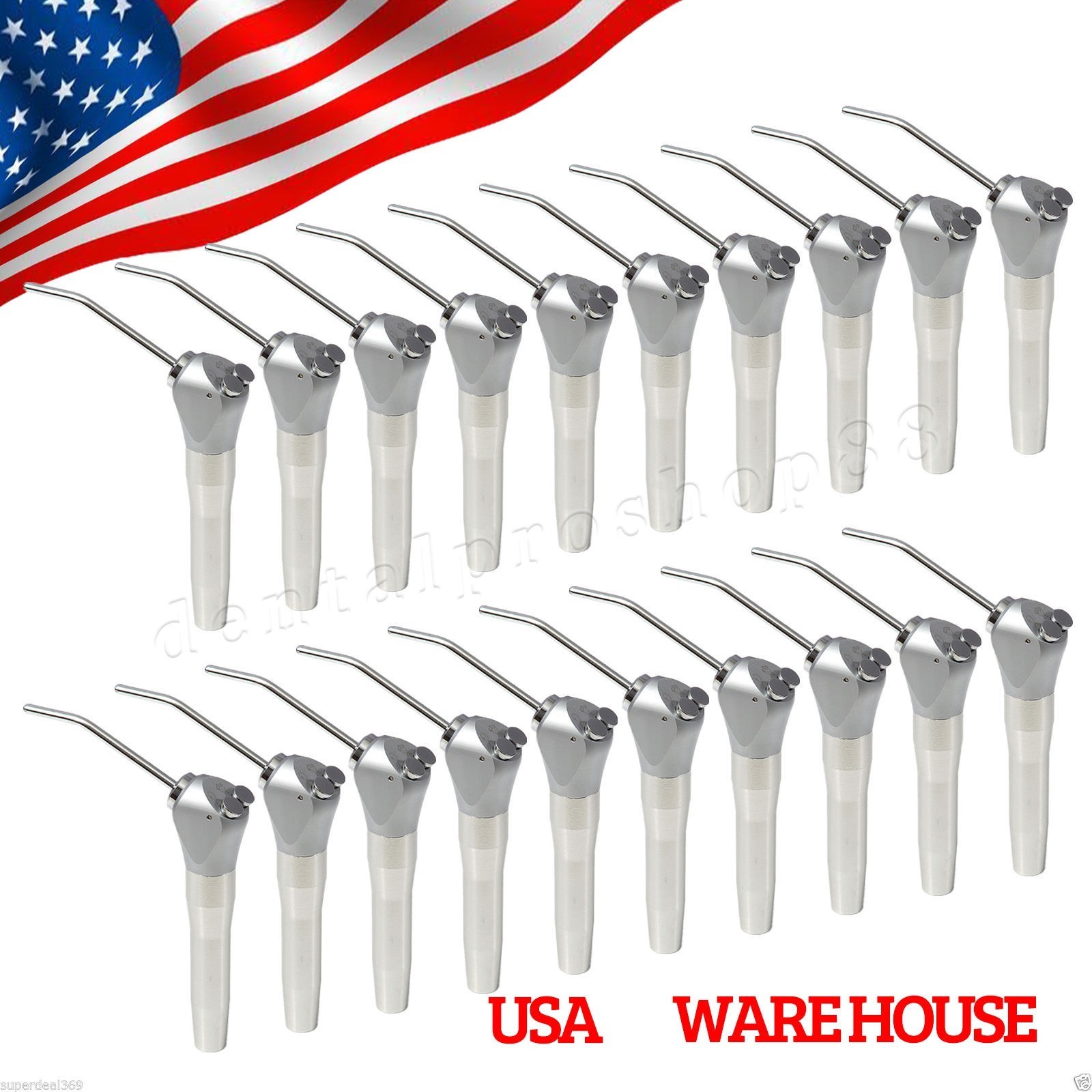 Dental 3 Way Air Water Syringe Triple Spray Handpiece with 2 Nozzles Tips Tubes