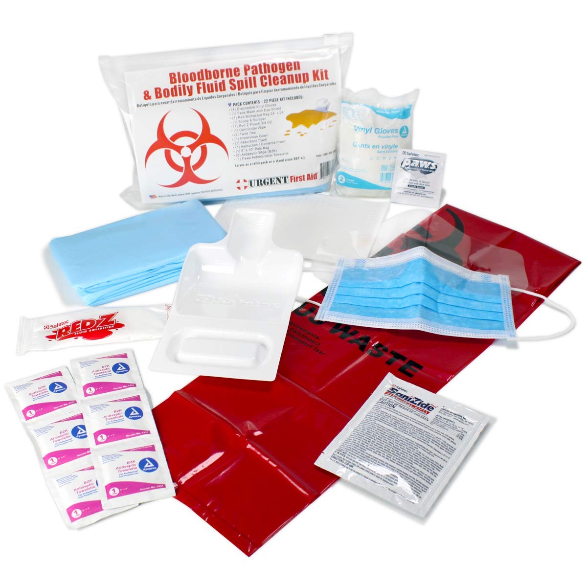22 Piece Bodily Fluid Cleanup Pack/Bloodborne 21 Set, Multi-color