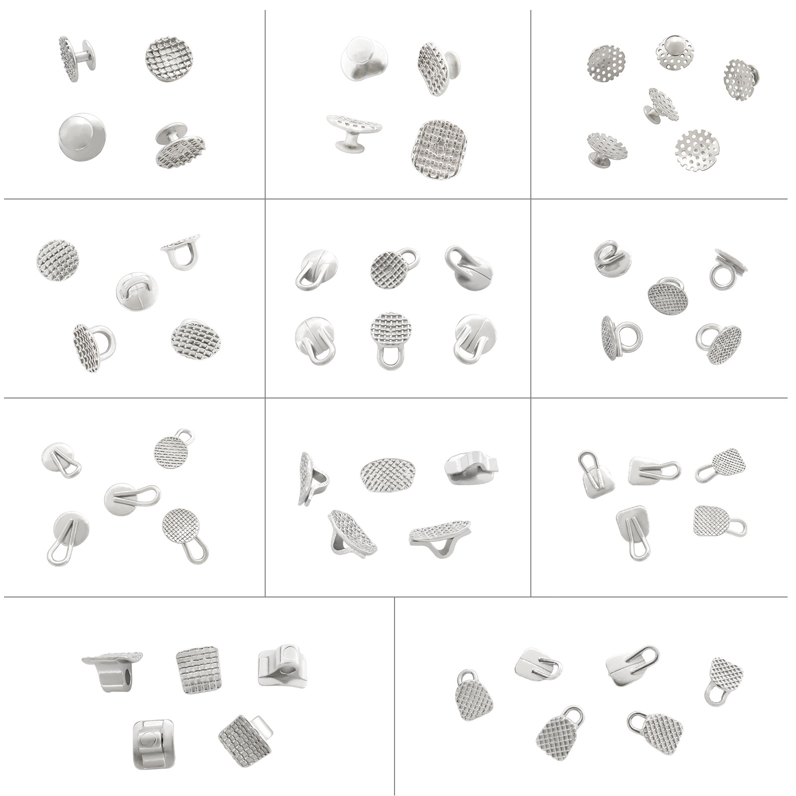 ETERFANT Dental Ortho Lingual Buttons Rectangular/Round Bondable Traction Hook