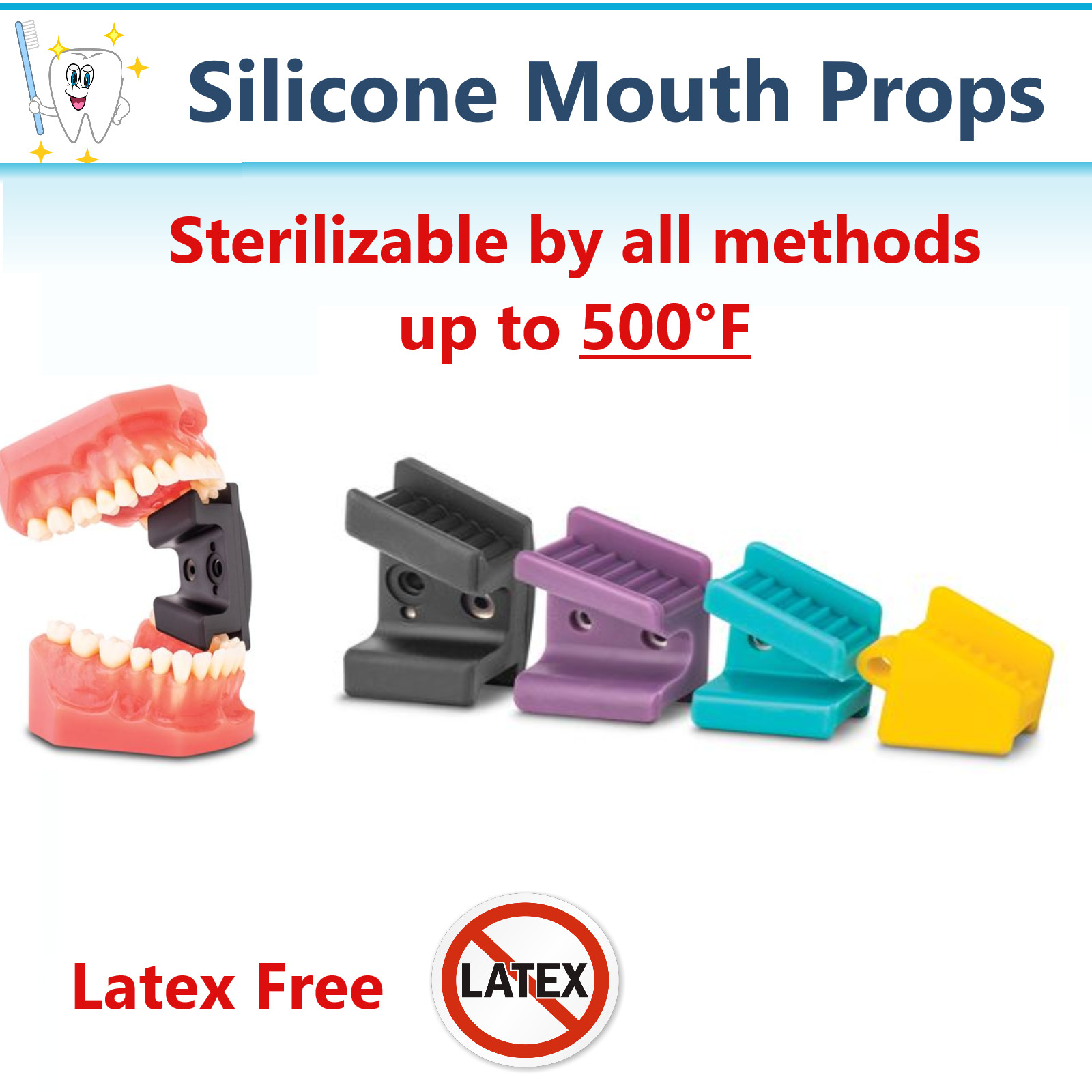 500F Autoclave Mouth Silicone Props Bite Blocks Dental X-Large Adult /Child Pedo