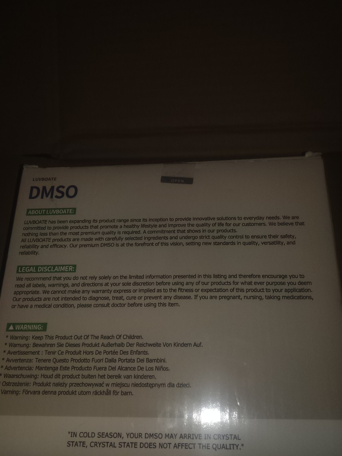 DMSO 99.9% Pharma Grade Pure Liquid Dimethyl Sulfoxide 16 fl.oz in Bottle