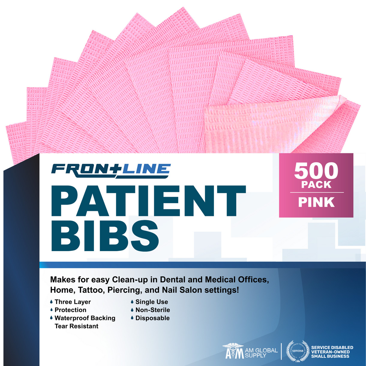 Disposable 3-Ply Dental Bibs 13″x18″ Waterproof Tattoo Medical Salon Use 500Pack