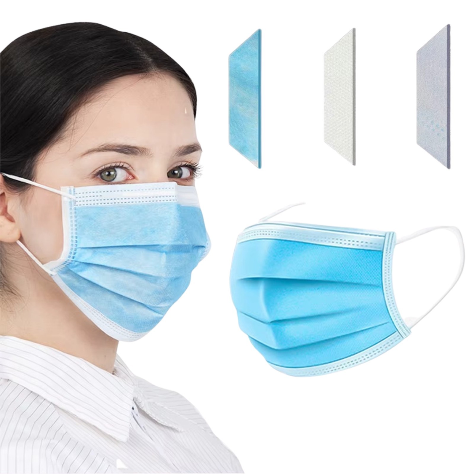 50 PCS Disposable Face Mask 3-Ply Non Medical Surgical Earloop Mouth Dust Cover