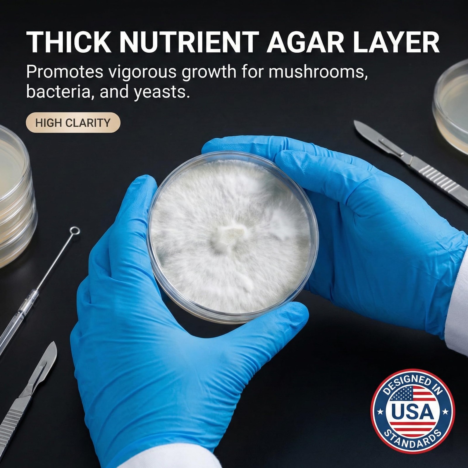 10PCS Pre Poured Agar Plates – Extra Thick 3mm Nutrient Agar Petri Dishes – S
