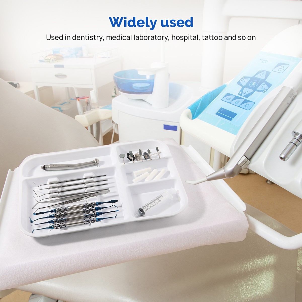 Dental Medical Autoclavable Plastic Trays Instrument Divided Separate Setup Tray
