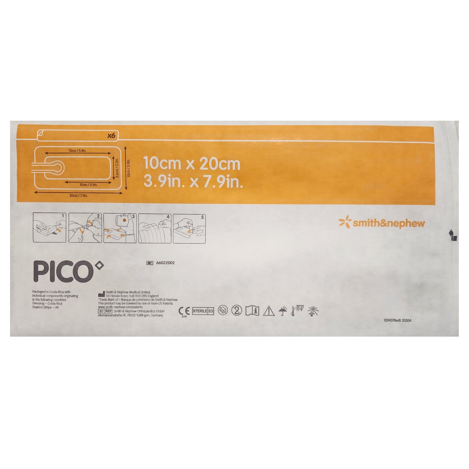 *1-Box* Smith & Nephew Pico 7 Wound Therapy 3.9″ x 7.9″ System 66022002