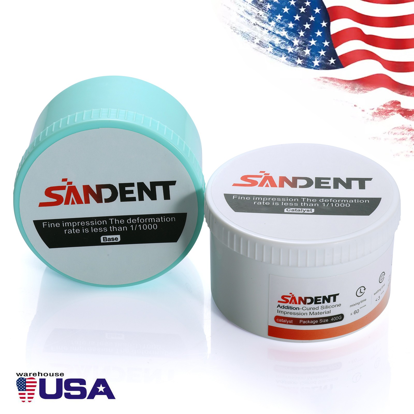 Dental Impression Putty Fast Set 800g VPS Putty (400g Base & 400g Catalyst) BOX