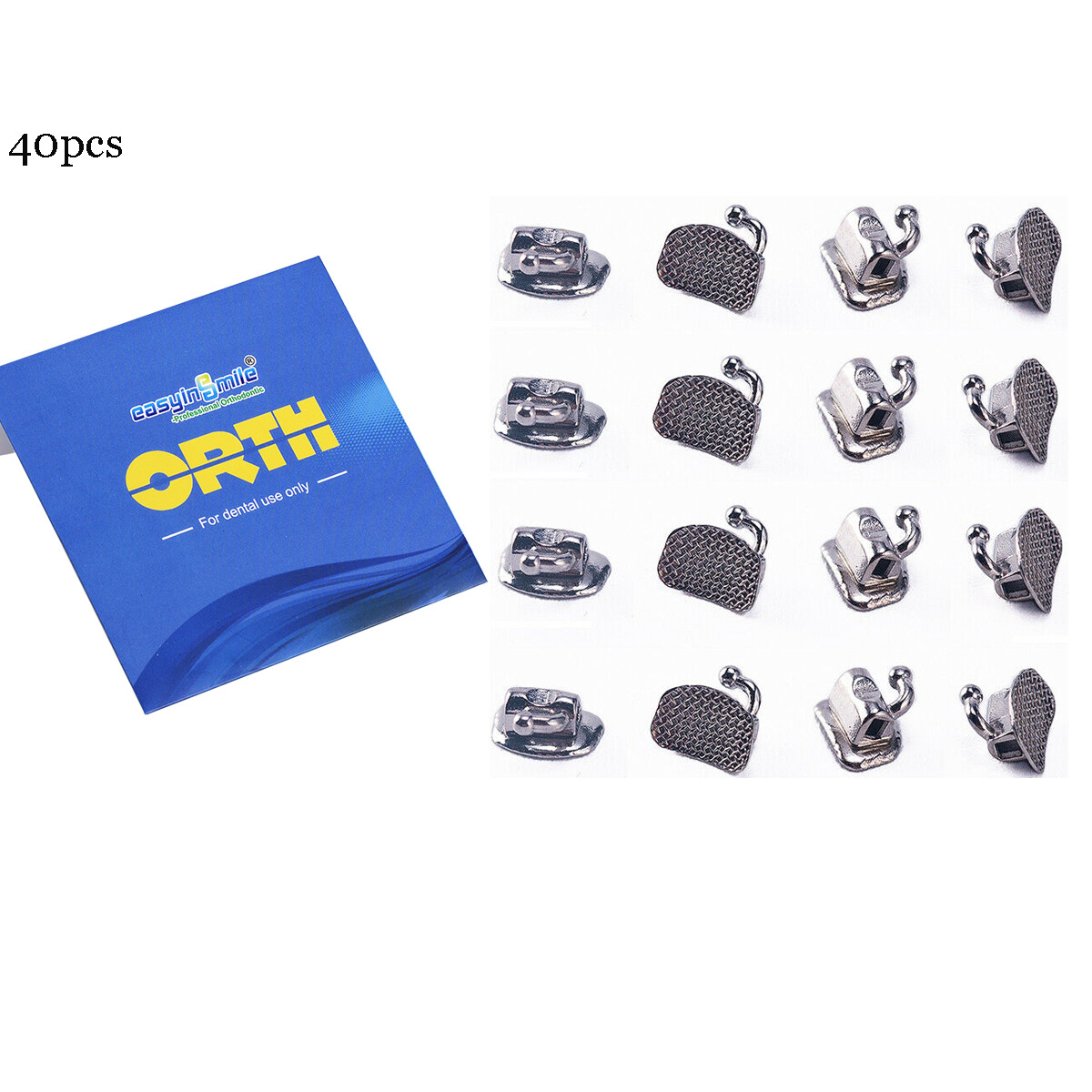 40Pcs Dental Orthodontic Buccal Tubes 1st 2nd Molar Tube Roth MBT 022 Bondable