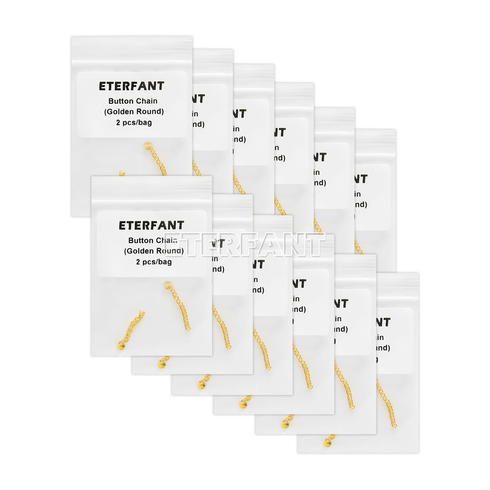ETERFANT Dental Ortho Lingual Button Traiction Chains Round Plated Silver/Gold