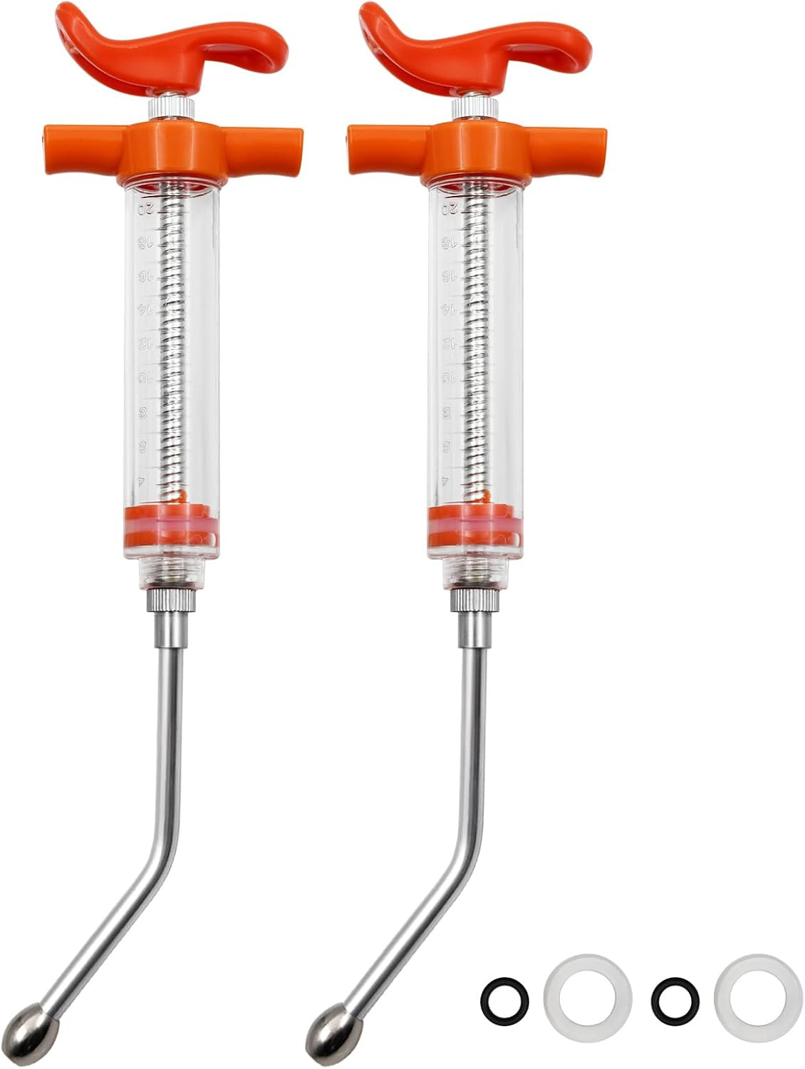 2 Pcs Reusable Goats Syringe for Goat, 2 Drench Nozzle Adjustable Dosage Drench
