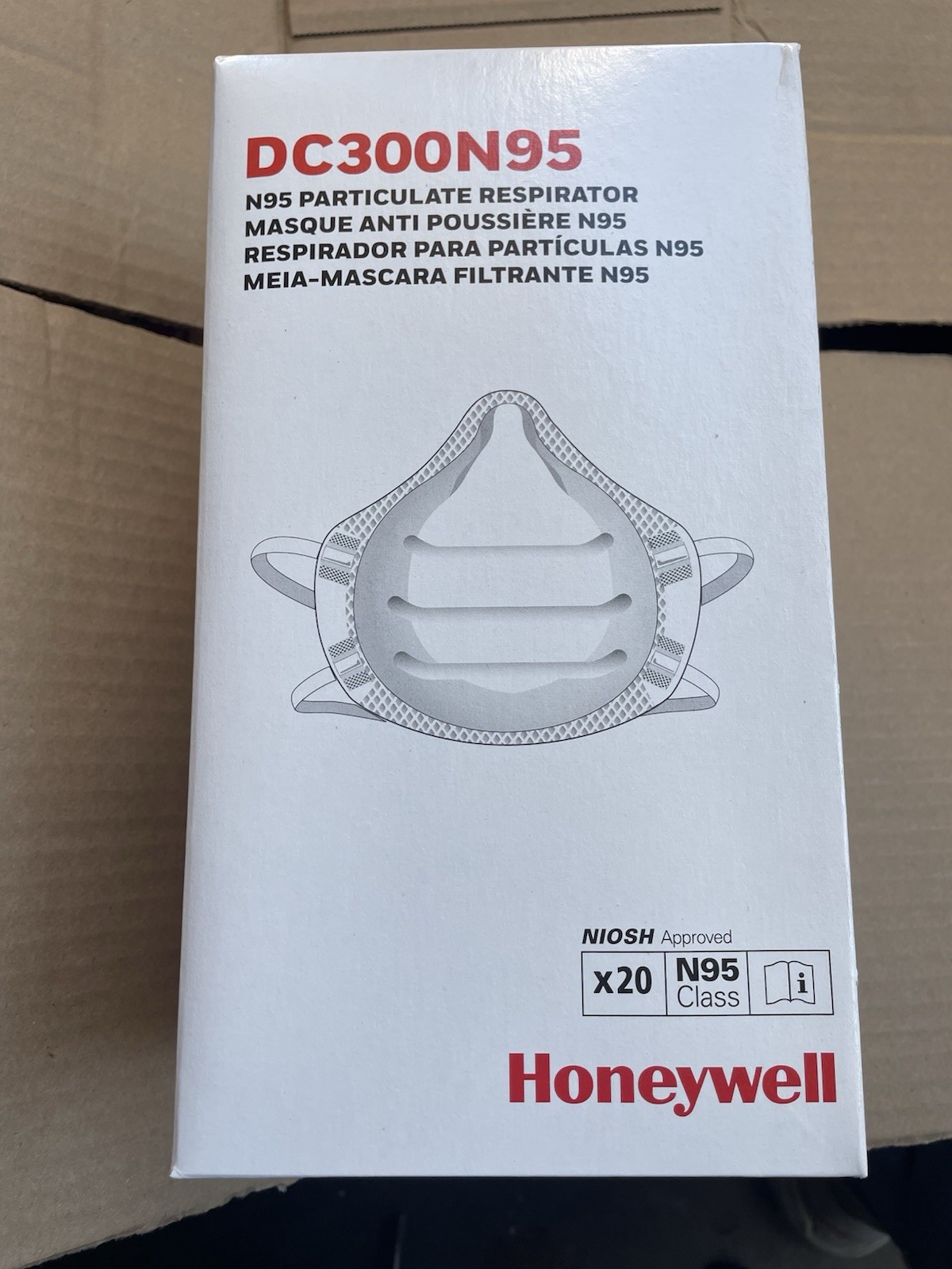20 Pack Honeywell N95 NIOSH-Approved Respirator Mask DC300N95