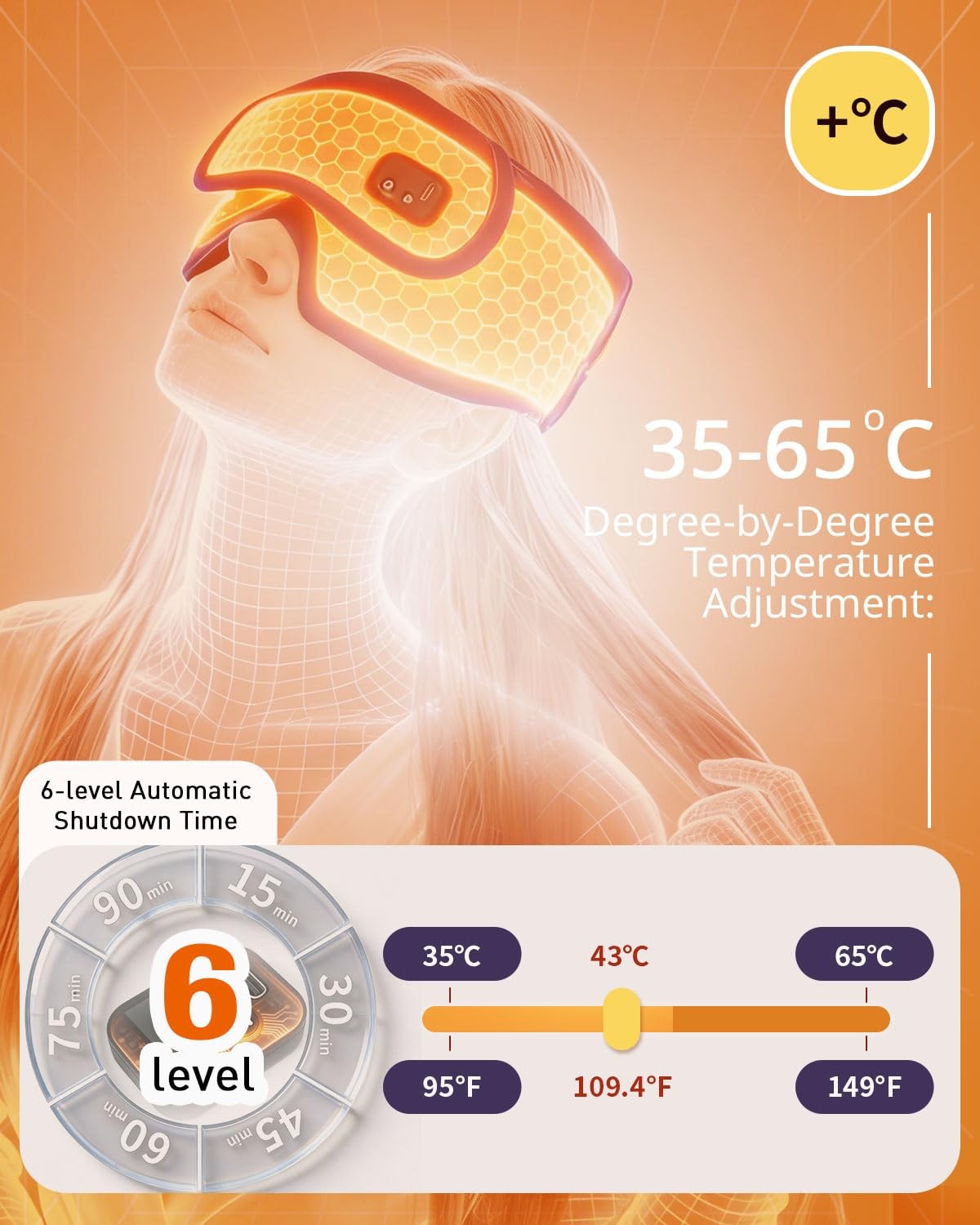 COMOIL 2500mah Cordless Heated Eye Mask for Dry 1 Count (Pack of 1), Navy