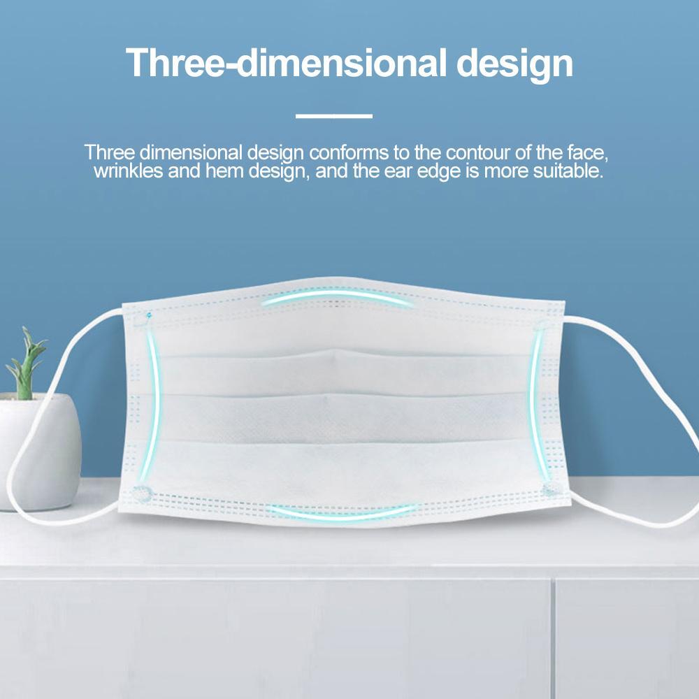 3-Layer Disposable Face Masks Non-Woven Anti-Dust Mask with Ear Loops