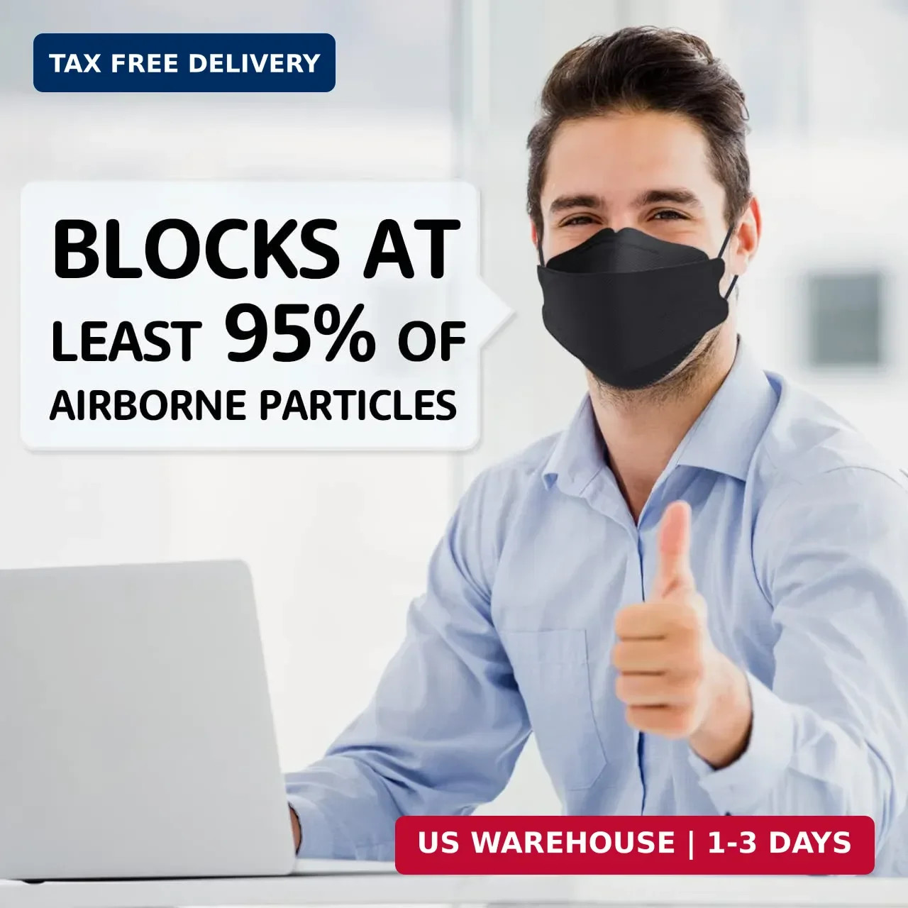LEVENIS KN95 Face Masks 50 Pack, Breathable Comfortable and Disposable KN95 Mask