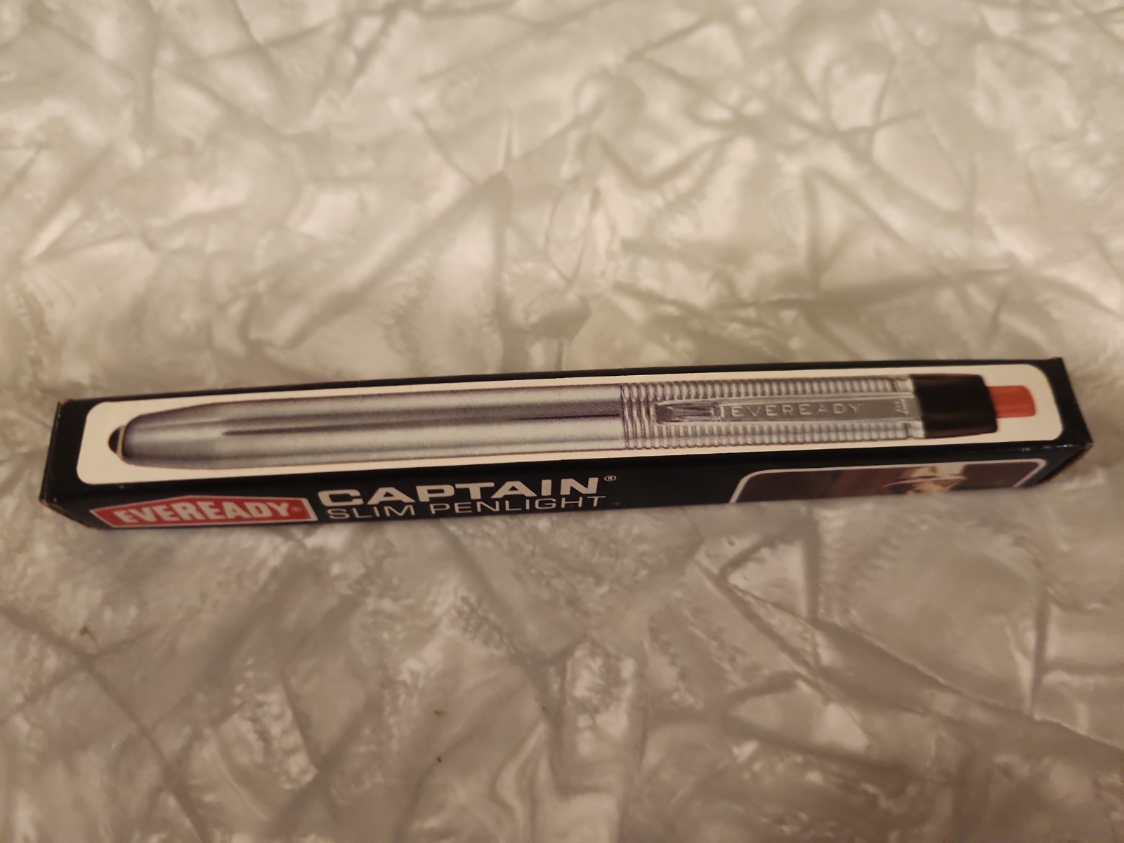 Vintage Ever Ready Captain Slim Pen Light, No. 9212, New Old Stock. Silver.
