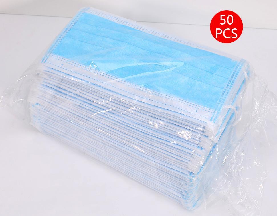 3-Layer Disposable Face Masks Non-Woven Anti-Dust Mask with Ear Loops