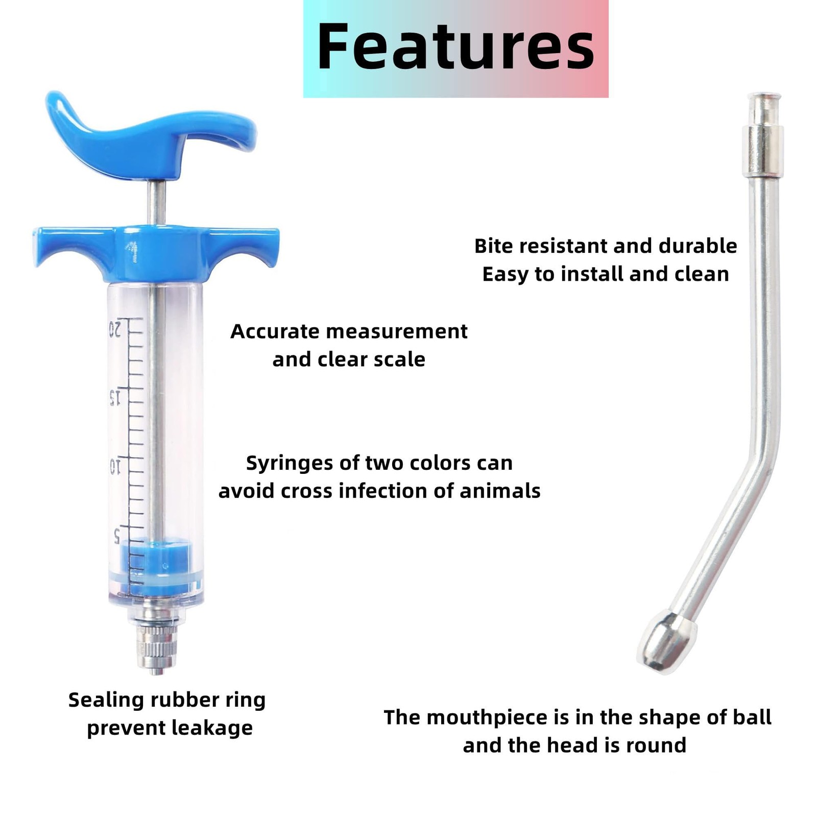 CIETER 20ml Blue Drench Nozzle for Goats Cattle Sheep