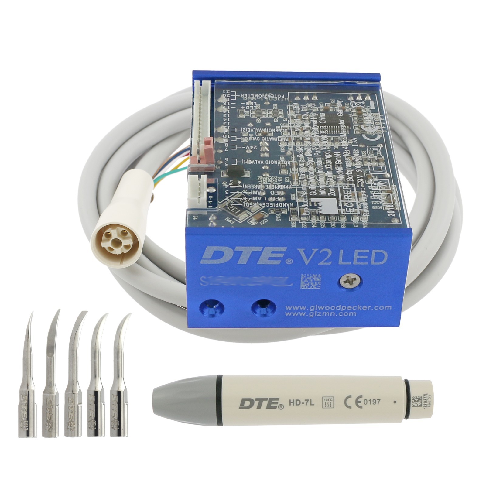 Woodpecker Ultrasonic Scaler DTE V2 V3 LED Handpiece HD-7L Dental Endo Piezo Tip