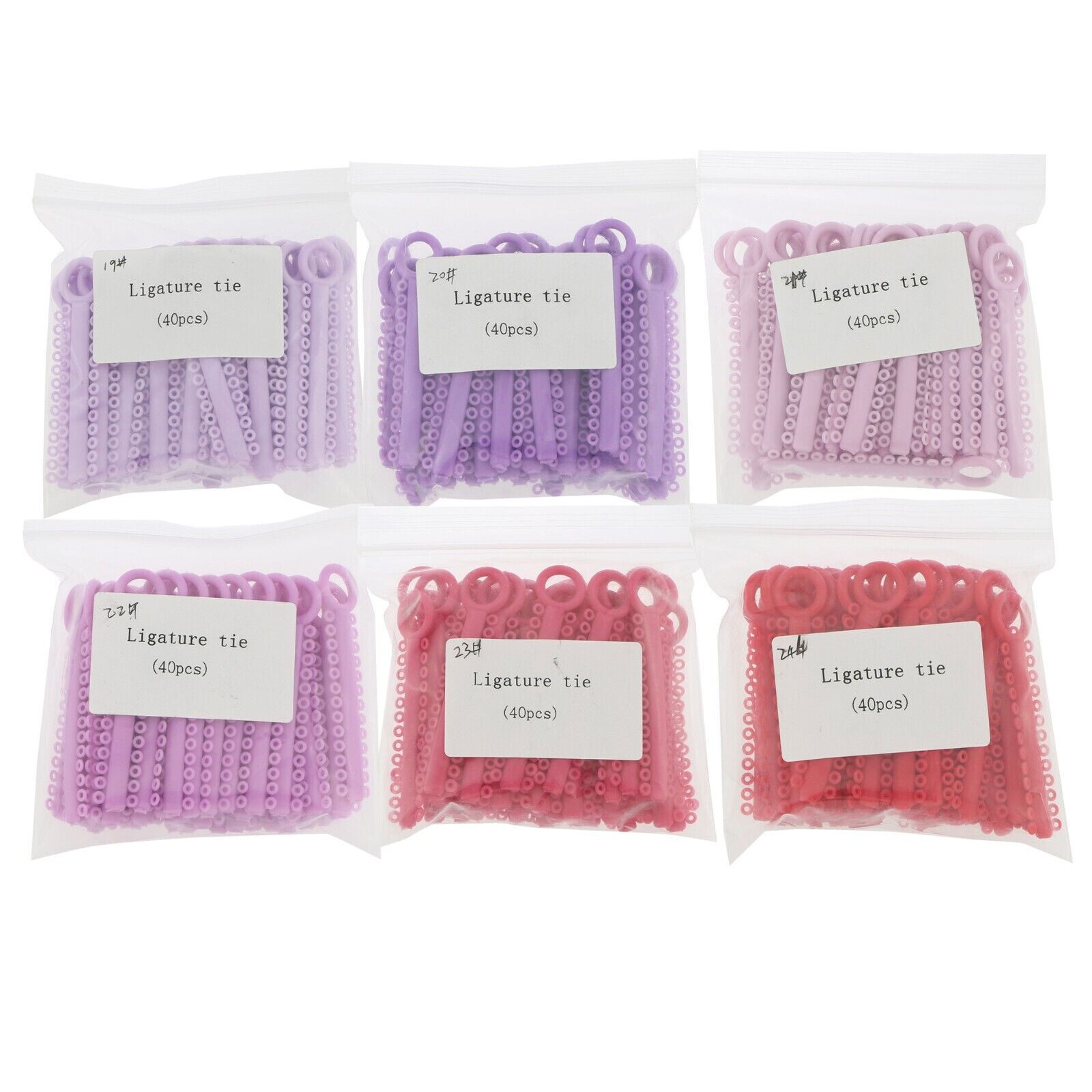 1040Pcs/Bag Dental Orthodontic Super Elastic Ligature Ties Rubber Bands 37 Color
