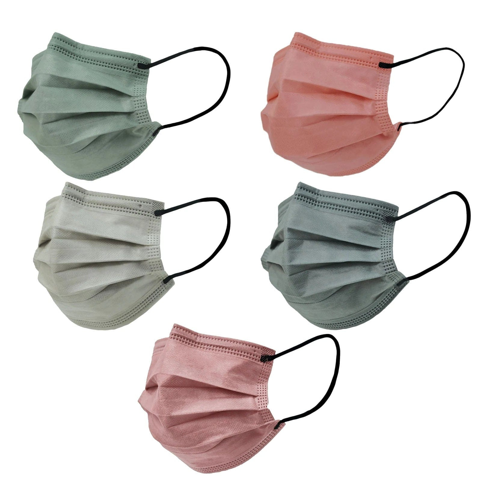 50 ASSORTEDS Disposable Face Masks 3-Layer Protective Covers Safety
