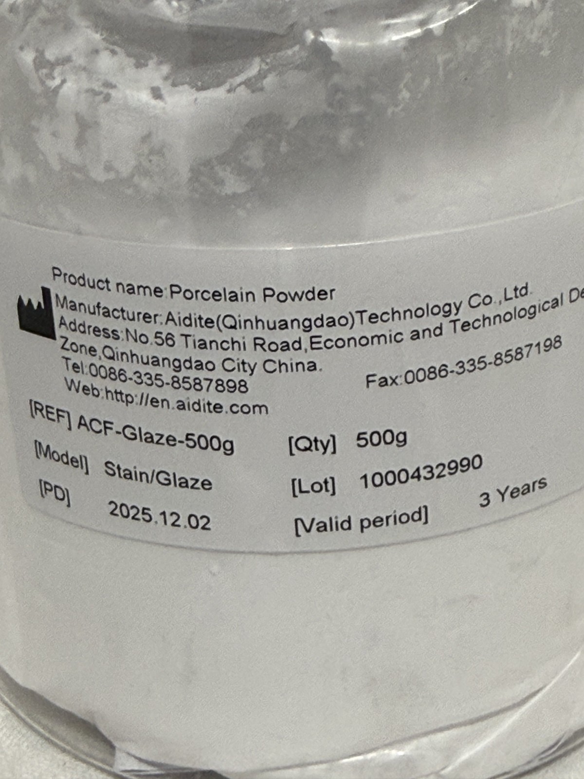 Aidite ACF-Glaze Dental Lab Porcelain Stain Glaze Powder 500g CAD/CAM Zirconia