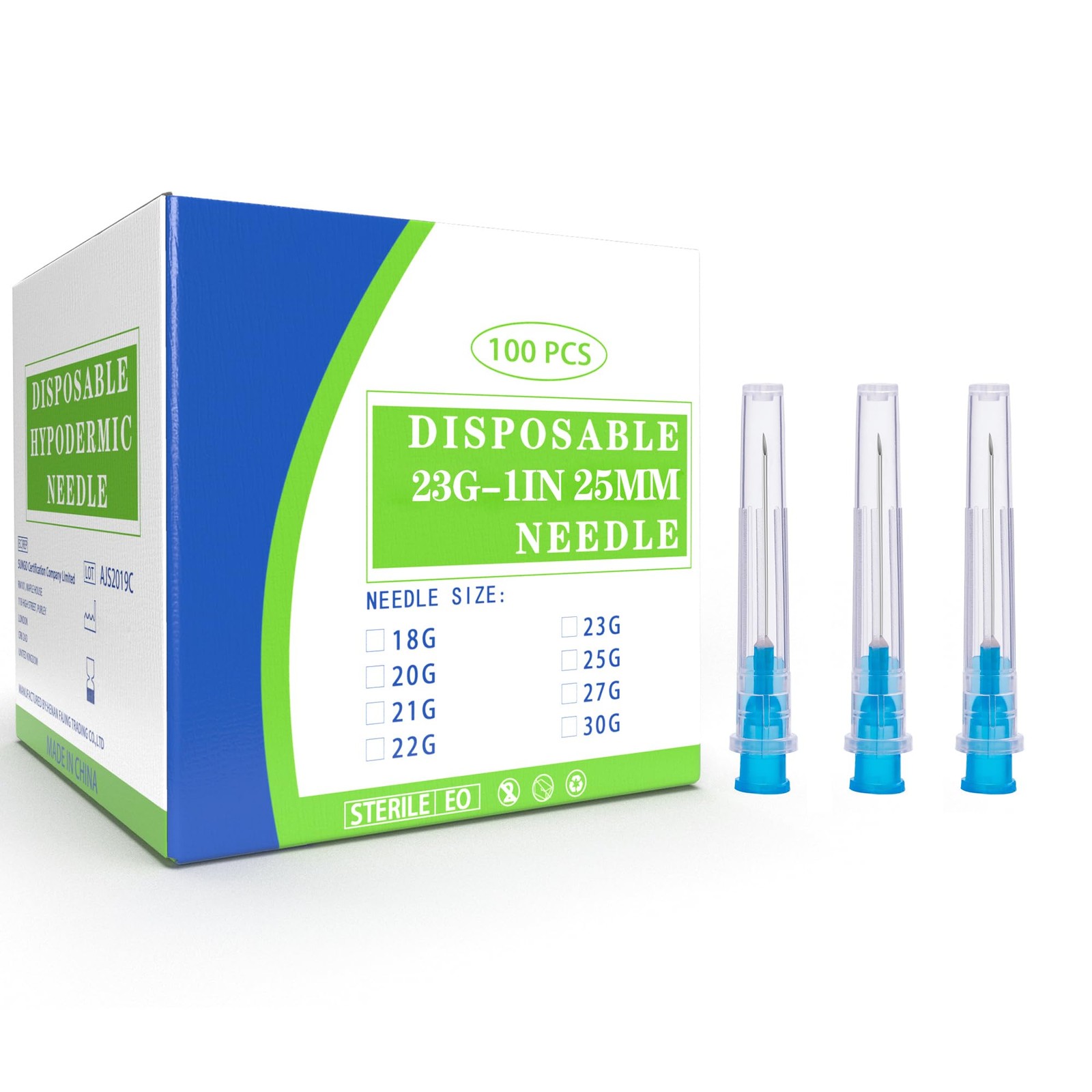 23 Ga 1 Inch Lab Syringe Needle,100Pcs Disposable Dispensing 23G 25mm