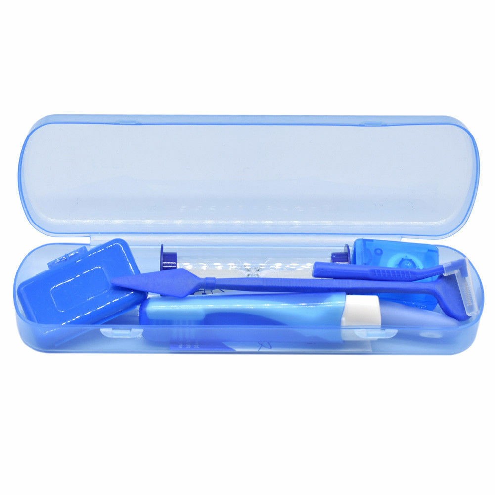 7 Pcs/Box Dental Teeth Oral Cleaning Care Orthodontic Kits Brush Floss 4 Colors