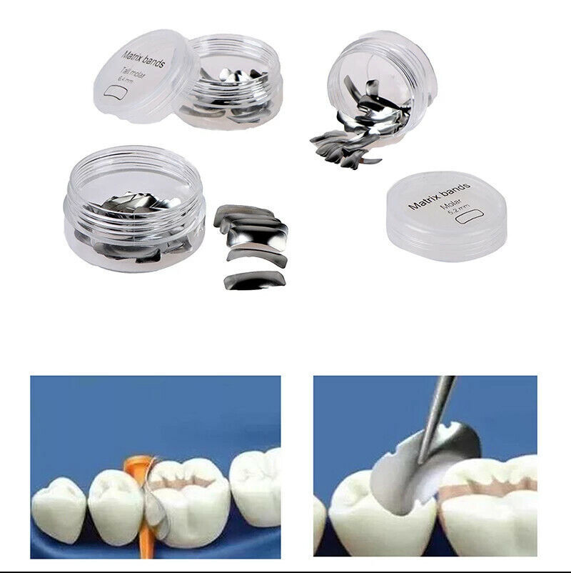 50 Pcs/box Dental Sectional Contoured System Metal Matrices Refill Matrix Bands