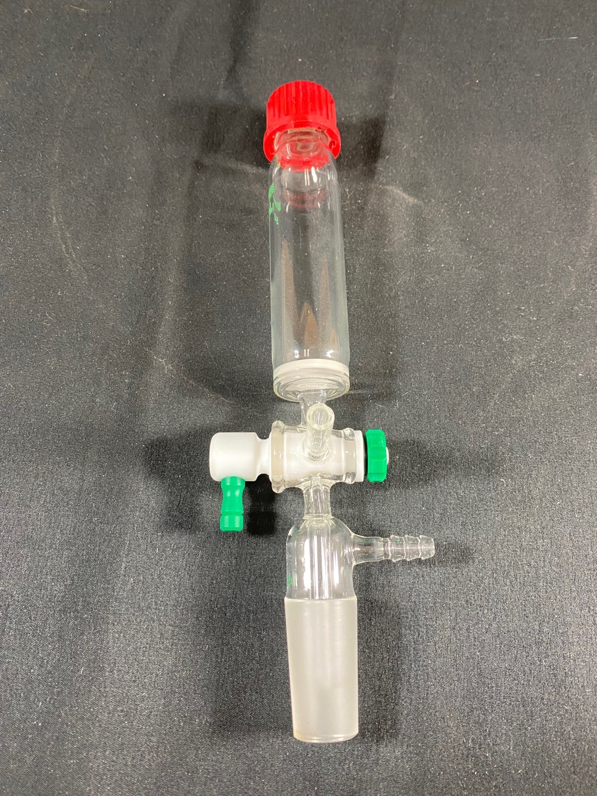 CHEMGLASS Glass 50mL M Frit 24/40 Solid Phase Peptide Synthesis Vessel Chipped