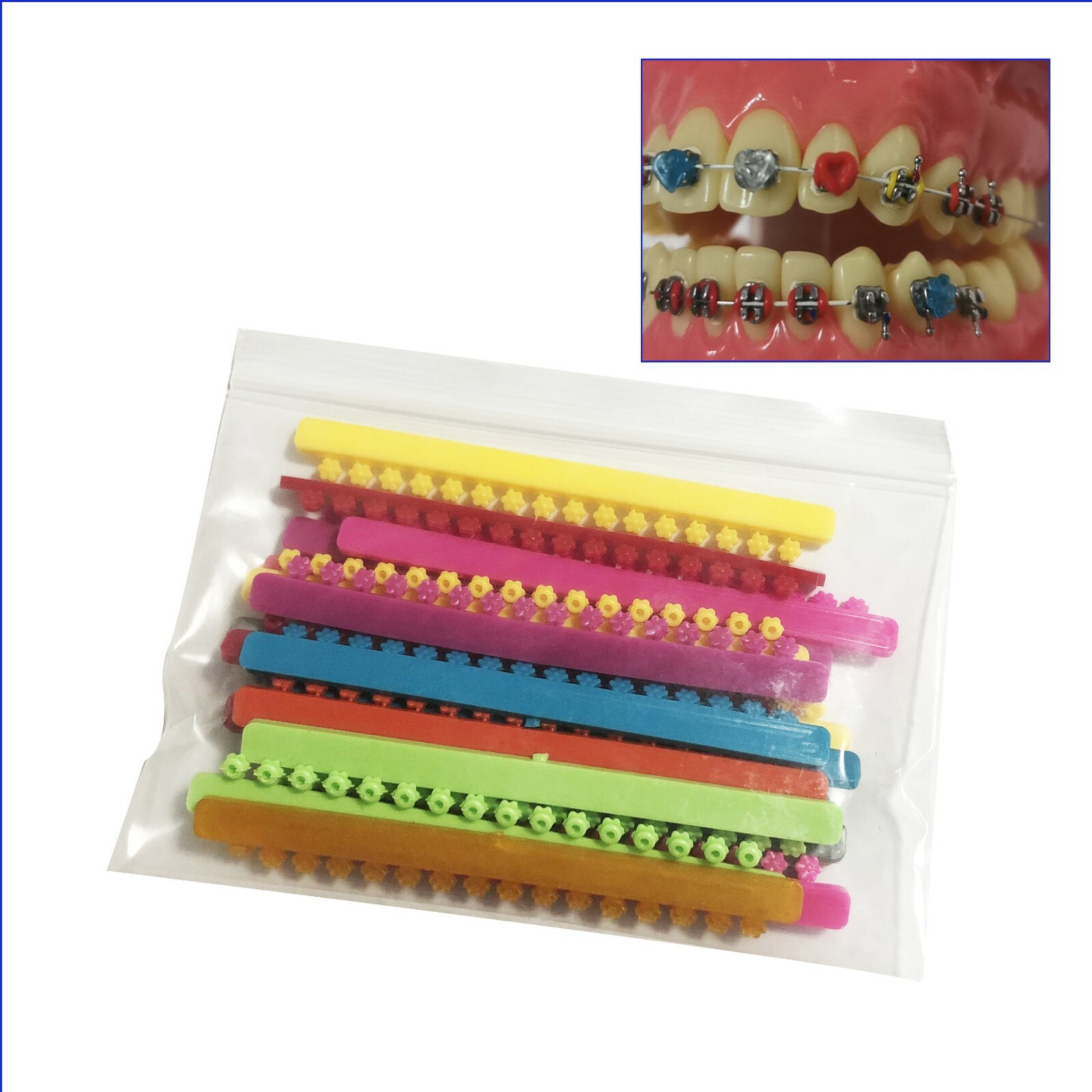 J&J Ortho™ Orthodontic Heart / Flower Ligature Ties O-Ring Sorted Color 320/pk