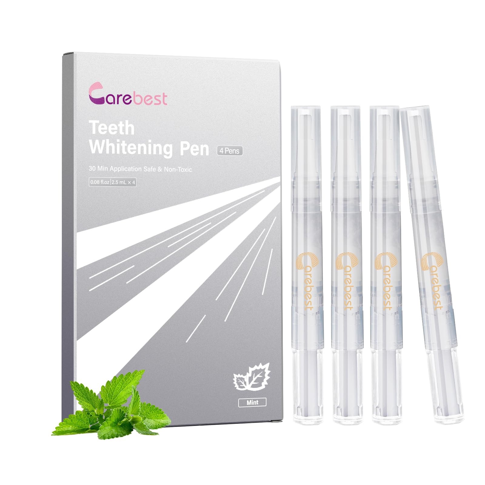 Carebest Teeth Whitening Pen(4 0.32 Fl Oz (Pack of 1), Transparent