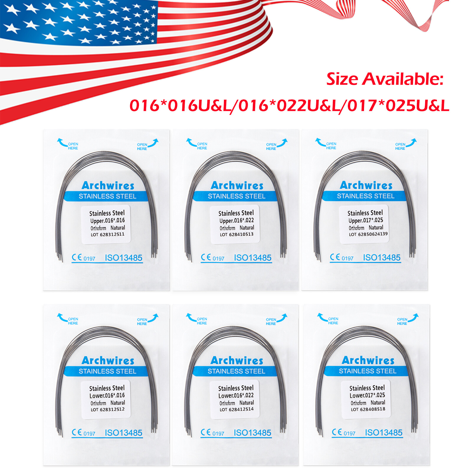 ETERFANT Dental Ortho Arch Wires Stainless Steel/Super Elastic NITI US