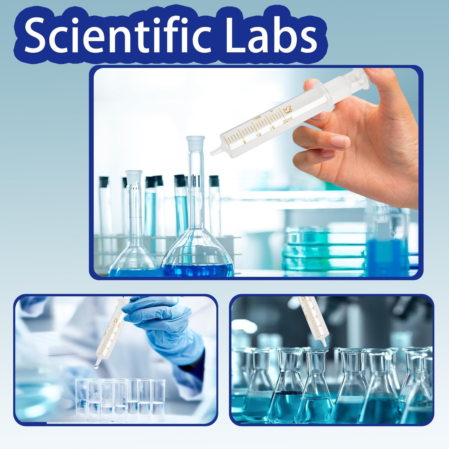 5 Pack 20ml Glass Syringes With Caps 20ml-5Pack