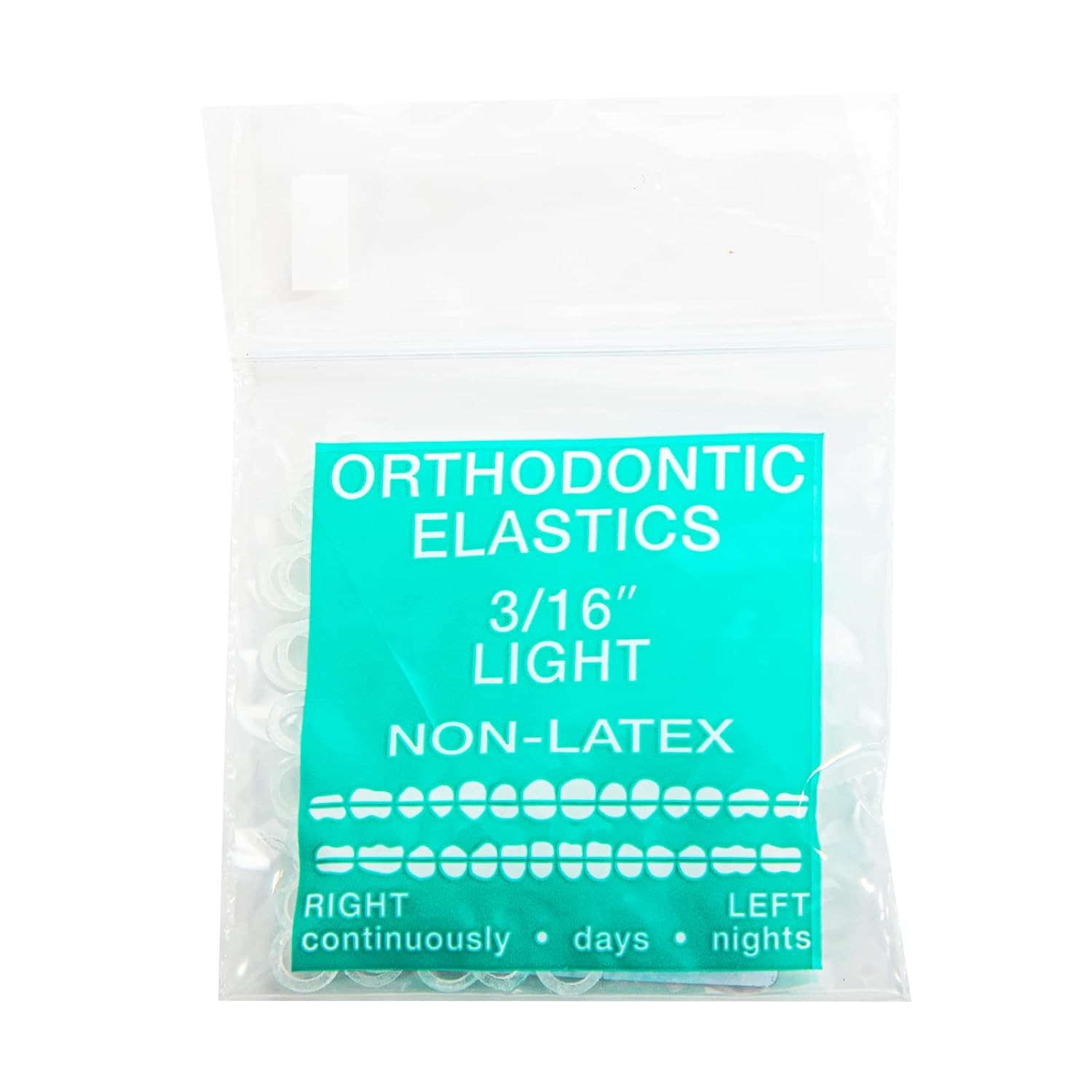 JMU Orthodontic Elastics 3/16 Light, 100 pack Intraoral Elastic Bands Latex Free