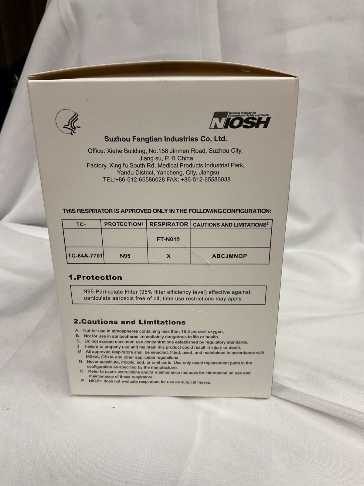 FLTR NIOSH Certified 20 in one box N95 Respirator Face Masks